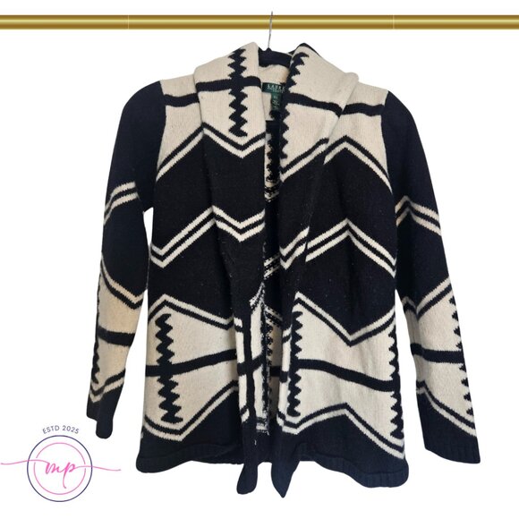 Vintage Ralph Lauren Western Cardigan - Bold Boho Aztec Print, Lux Lambswool - Picture 1 of 1